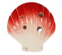 GLSTOY Cartoon Shell Shape 6-hole C Key Ceramic Ocarina for Beginners Portable Ethnic Wind Instrument in Red, Children’s Practice Musical Instrument Suitable for Travel and Learning