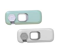 GLSTOY Childproof Safety Locks Set 2 Pack Fridge Cabinet Door Locks Easy to Install No Drill Required Abs Plastic