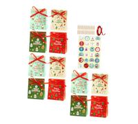 GLSTOY Christmas Candy Storage Boxes with Red Ribbon and Stickers Eco-friendly Paperboard Xmas Wrapping Containers for Holiday Treats and Portable Festive Packaging for Party Favors