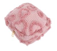 GLSTOY Cute Coin Pouch: Heart Design Fuzzy Makeup Bag - Cute Travel Cosmetic Organizer - Mini Coin Pouch Purse for Teens and Girls