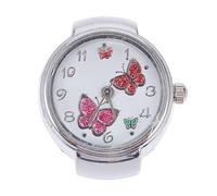 GLSTOY Decorative Butterfly Ring Watch Silver Mini Finger Ring Jewelry for Women Trendy Accessory Suitable for Daily Wear