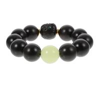 GLSTOY Delicate Black Ebony Wood Buddhist Beads with Fluorescent Glow Beads Smooth Texture Stress for Meditation and Spiritual Gift for Buddhism Lovers