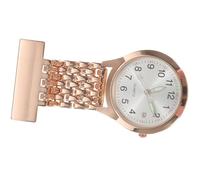 GLSTOY Digital Display Alloy Nurse Chest Watch with Alarm Clock and LED Screen Hanging Electronic Pocket Watch for Doctors and Medical Staff Rose Gold Hospital Accessory