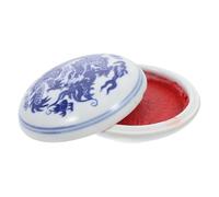 GLSTOY DIY Ink Pad Multi-purpose Inkpad for Seal Use Lightweight Design Portable Blue round Ceramic Inkpad Bright Color for Handicrafts Making Lovers and Suitable for DIY Painting