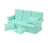 GLSTOY Dollhouse Mini Furniture Decoration Dollhouse Mini Sofa with Pillows Tiny Furniture Couch Sky-blue