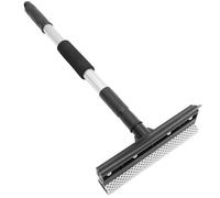 GLSTOY Dual-sided Window Cleaner Squeegee with Extendable Stainless Steel Handle for Car Windshield and Mirror, Efficient Cleaning Tool with Tpr and Sponge for Space Saving and Easy Use