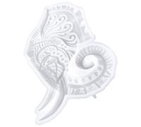 GLSTOY Elephant Head Crafting Mold Epoxy Silicone Casting Mold White Delicate Wear Resistant for DIY Handcrafts Festival
