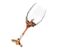 GLSTOY Enameled Crystal Wine Goblet 350ml Red Wine Glass with Thick Stem for Home and Bar Use, Decorative Colored Glass Cup Suitable for Dining and Entertaining