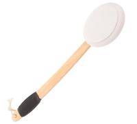 GLSTOY Ergonomic Bath Massage Cleaning Brush Long Handle Back Washer for Shower Comfortable Touch Wooden Sponge Rubber Body Scrubber for Household Bath Accessory