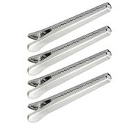 GLSTOY Food Bag Sealing Clips and Lightweight Design Stainless Steel 4pcs with Teeth Style, Strong Sealing Performance for Kitchen and Home Snack Bag Storage