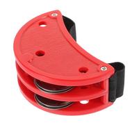 GLSTOY Foot Tambourine Jingle Bell Fun Percussion Instrument for Stage Performance Parties Music Classes Unique Red Design for Musical Development