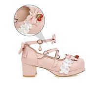 GLSTOY Four Seasons Ladies Bowknot Decorated Single Shoes Mid Heel Casual Stylish Footwear for Women Comfortable and Versatile for Occasion Pink