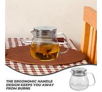 GLSTOY Glass Teapot with Removable Filter Heat-Resistant Borosilicate Water Kettle for Home and Office Handheld Tea Kettle for Flower Tea Herbal Infusions
