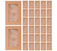 GLSTOY Greeting Card Envelopes and Material 50pcs Khaki with Unique Window Design and Heart-Shaped Clasp, Smooth Writing Paper for Valentine's Day Or Party Invitations