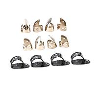 GLSTOY Guitar Picks Replacement 8 Stainless Steel Index Finger Covers 4 Thumb Sleeves Practice Guitar Accessories Set