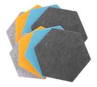GLSTOY Hexagon Felt Pin Board 8pcs Set with Pushpins Wall-Mounted Colourful Polyester Fibre Bulletin Board for Homes and Schools Scratch-Resistant