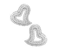 GLSTOY Irregular Heart Rhinestone Stud Earrings for Women Bling Statement Jewelry Bridesmaid Wedding Guest Fashion Accessories