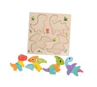 GLSTOY Montessori Wooden Animal Jigsaw Puzzle Large for Boys Early Development Shape Sorting Educational Board Interactive Learning Preschool