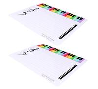 GLSTOY Music Dry Erase Board Set 2 Pack 11.2X11.2 Inches Magnetic Whiteboards with Memo Attachment, Suitable for Music Teaching and Learning at Home or School