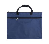 GLSTOY Navy Blue A4 Document Bag Portable Portfolio Organizer Made of Sturdy Oxford Fabric with Zippered Closure, Solid Construction for Traveling and Office Use, Multi-functional