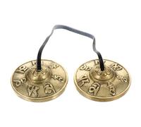 GLSTOY Nepal Yoga Cymbals Small Copper Meditation Bell with Six-syllable Chant Pattern, Yoga Rhythm Instrument for Spiritual Practice and Mindfulness Sessions