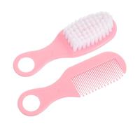GLSTOY Newborn Baby Hair Brush Comb with Anti-Static Plastic Circular Tooth Comb Design Promoting Blood Circulation Soft Infant Grooming Set for Scalp Care