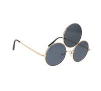 GLSTOY Novelty Three Circle Punk Sunglasses Retro Funny Glasses for Adults Lightweight Party Costume Role Play Accessory for Stage Performance and Street Photography