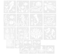 GLSTOY Ocean Stencils Made of Washable Pet Material for Painting 20 Sheets Reusable Stencil Set Convenient for Developing Hands-on Skills and Crafts