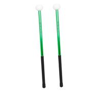 GLSTOY Pair of Green Aluminum Alloy Felt Head Drumsticks for Marching Drums, Practical Musical Percussion Sticks for Students and Band Performance