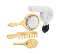 GLSTOY Pcs Mini Dollhouse Hair Styling Set Alloy Brush Mirror Hair Dryer Toys for Boys and Girls Hairdressing Play Realistic Accessories
