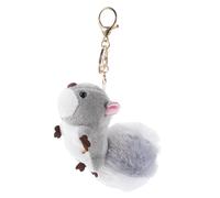 GLSTOY Plush Squirrel Keychain Adorable Stuffed Animal Bag Pendant Grey Gold Clip Cute Cartoon Key Ring for Handbag and Backpack Decoration