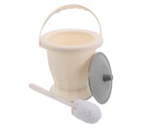 GLSTOY Portable Bucket Toilet Urinal for Camping Leakproof Bedside Toilet Commode Pee Bucket and Brush Widened Base to Prevent Tipping for Senior Pregnancy Emergency