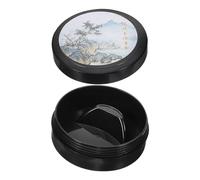 GLSTOY Portable Plastic Lidded Calligraphy Inkslab Inkstone for Chinese Brush Painting, Leakproof Cover, Anti-drop Palette for Traditional Ink Mixing and Preservation
