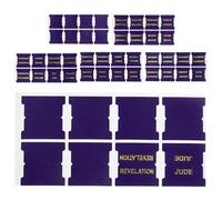 GLSTOY PU Leather Bible Index Tabs Set 66 Purple + 14 Blank Small Bible Stickers Journaling and Organizing