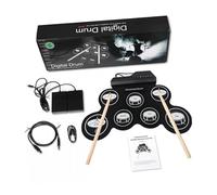 GLSTOY Quiet Drum Practice Pad Electronic Drum Kit Roll-up Set Portable Kit Built-in Metronome