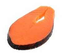 GLSTOY Realistic Fake Salmon Slices Play Food Model, Vivid Salmon Shaped Simulation Sushi Prop for ’ Kitchen and Japanese Cuisine Scene Decoration