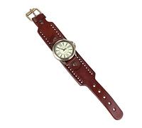 GLSTOY Retro Style Roman Wristwatch for Women Large Face Analog Watch Leather Band Perfect Vintage Christmas Present