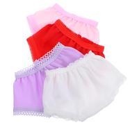GLSTOY Reusable Doll Underwear and Doll Panties Set for Assorted White Red Pink and Purple Soft Comfortable for 4pcs Random Style