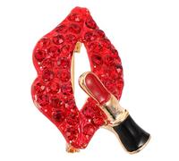 GLSTOY Rhinestone Lipstick Brooch Pin for Women Clothes Decorative Bling Lapel Pin Jewelry Accessory for Suit Scarf Hat Backpack Sparkling Rhinestone Design Easy to Wear