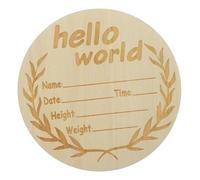 GLSTOY Round Wooden Birth Announcement Sign Newborn Name Sign for Photo Props Meaningful Decor Chic Hello for Welcoming