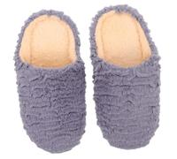 GLSTOY Silent Non Skid Indoor House Slippers for Couples Soft Cushioned Sole Warm Lining Washable Spa Guest Footwear Unisex Gray for Year Comfort