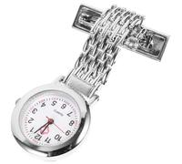 GLSTOY Silver Nurse Pocket Watch Dual Calendar Clip-on Lapel Hanging Watch for Medical Professionals Easy-to-Read Dial and Second Hand, Suitable for Nurses and Doctors