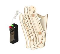 GLSTOY Small Elevator DIY Model Electric Wooden Puzzle Stem Kit for Engaging Engineering Building Project Innovative Conveyor System for Interactive Learning