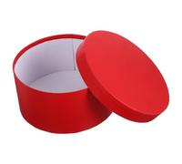 GLSTOY Small Red Leather Texture round Flower Box with Lid 18x9cm, Floral Bouquet Packaging Box for Wedding, Valentine’s Day and Festival Arrangements Random Color
