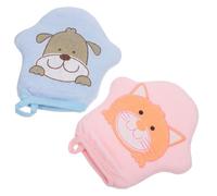 GLSTOY Soft Cartoon Printed Bath Mitts for Baby Boy and Girl, Gentle Washcloths for Bathing, 2pcs Set of Bathtime Essentials with Comfortable Fabric and Cute Animal Design
