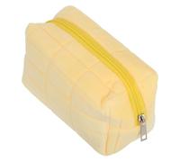 GLSTOY Soft Yellow Makeup Bag Cute Multi-Functional Cosmetic Pouch for Students and Travel Compact Storage Organizer Zipper