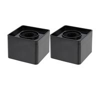GLSTOY Square Cube Microphone Flag Station 2pcs Set, Abs Injection Molding Mic Logo Flags for Professional Interviewers and Reporters, Black Sturdy Microphone Logo Box for Broadcasting