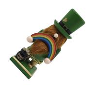 GLSTOY St Patrick’s Day Wooden Nutcracker Figurine with Shamrock 23cm Irish Festive Soldier Puppet Ornament for Desktop, Shelf, and Tiered Tray Decorations