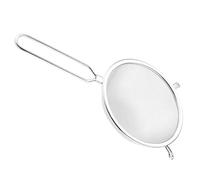 GLSTOY Stainless Steel Strainer Scoop and Double Layer Fine Mesh with Ergonomic Handle for Quick Separation of Hot Oil Or Boiling Water, for Serving French Fries and Meat at Home Or Bar