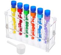 GLSTOY Stem Science Test Tubes with Rack and Scooping Tools Montessori Color Sorting and Counting Educational Fine Motor Skills Development and Sensory Learning for Preschoolers